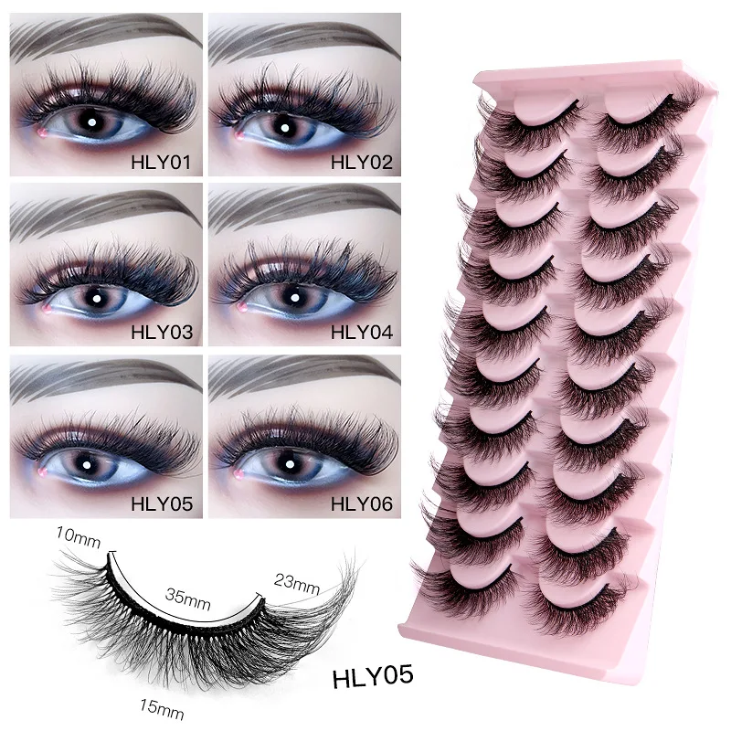 Natural False Eyelashes 10 Pairs Maquiagem Soft Faux Mink Lashes Reusable Fluffy Half Eyelash Makeup Product