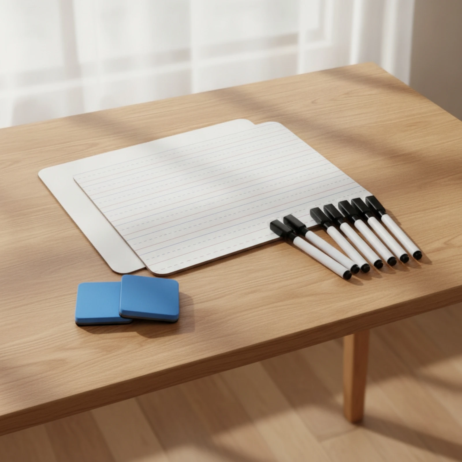 2-pieces-dry-erase-board-with-markers-reusable-dry-erase-board-with-blank-side-whiteboard-with-lines-easy-to-clean-for-students