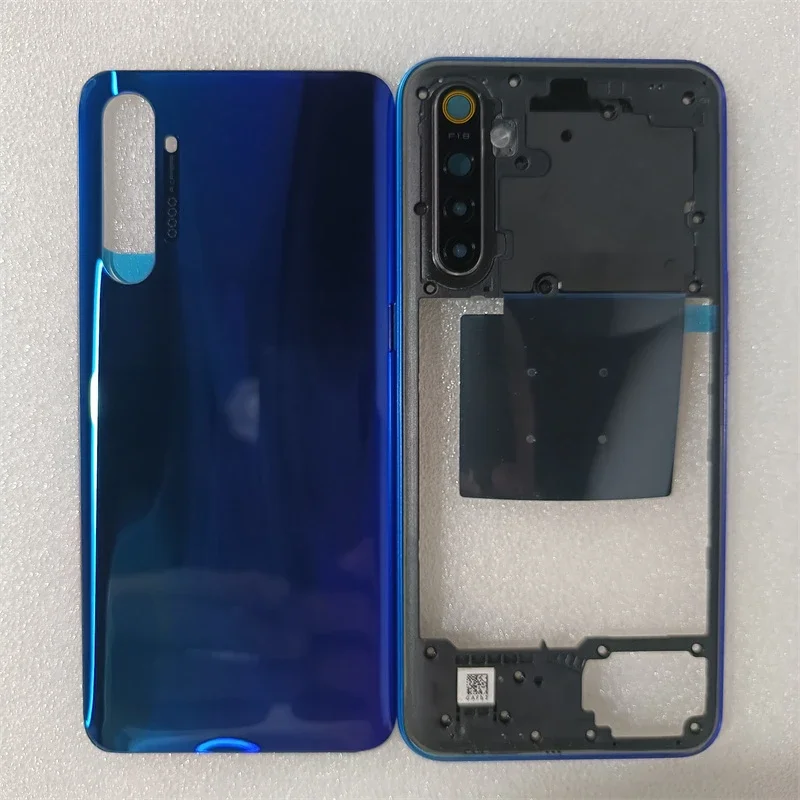 For Realme X2 XT EMX1991 RMX1921 Full Housing Case Middle Frame + Battery Back Cover Rear Door With Camera Lens Repair Parts