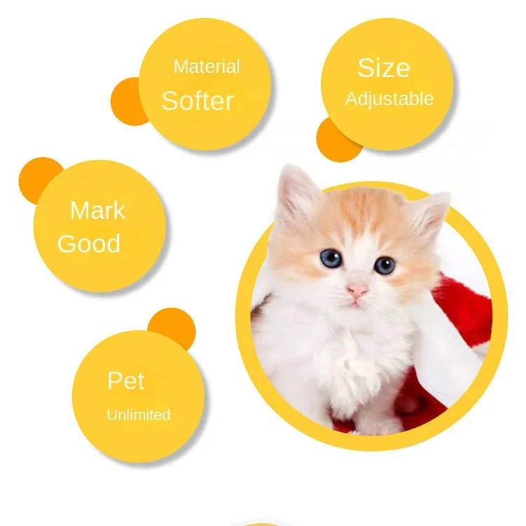 6/12Pcs Pet classification collar Puppy Kitten Identification Footprints Collar Newborn Cat Birth Milk Dog Necklace Adjustable