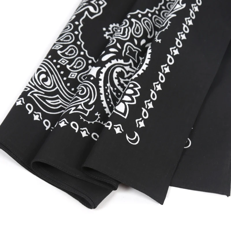 70CM Oversized Hip Hop Cashew Cotton Large Square Bandana Scarf Riding Headband Black Red Paisley Gifts for Women Men Unisex image 6