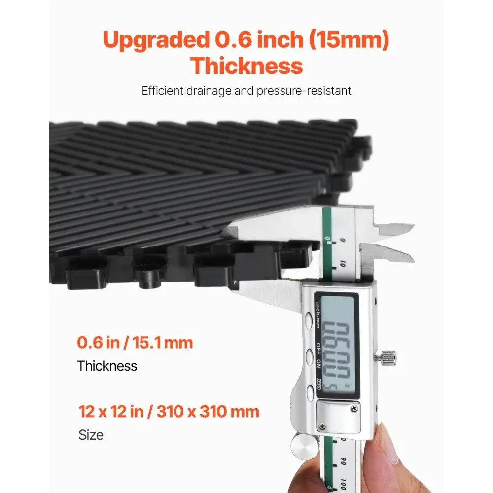 連動排水マット 12x12 モジュラー滑り止め床タイル耐久性のある PP 素材 40 個ガレージガーデンキッチン屋外用
