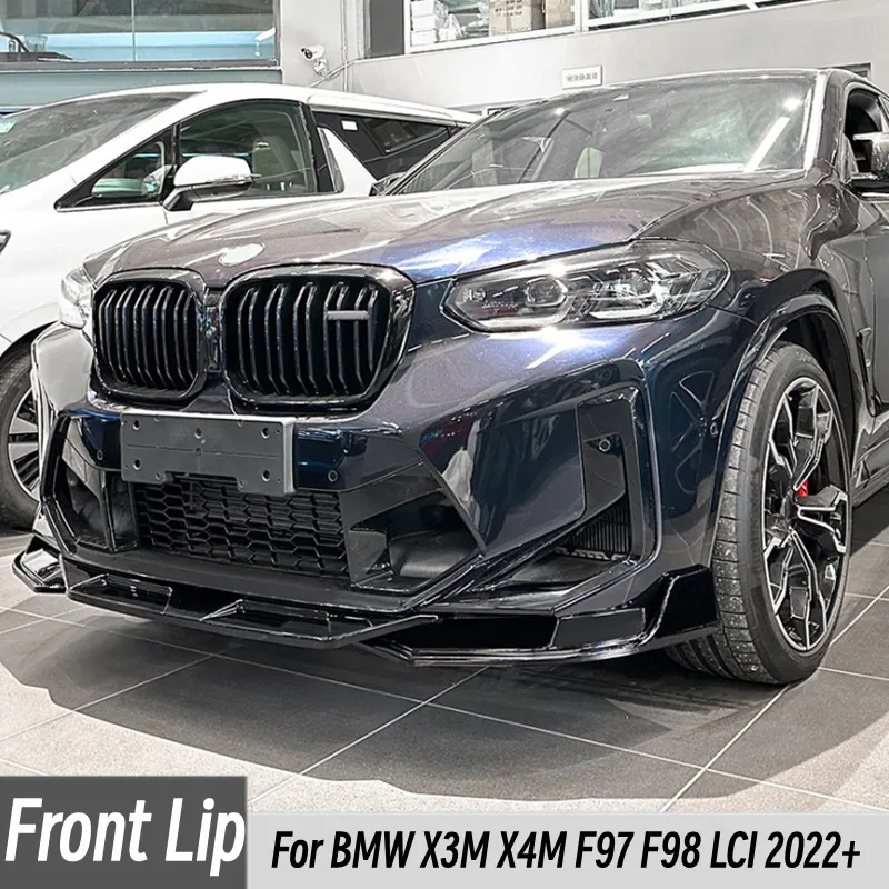For BMW X3M X4M F97 F98 LCI 2022+ 3pcs/Set Car Front Bumper Lip Chin Spoiler Splitter Diffuser Tuning Accessories Part