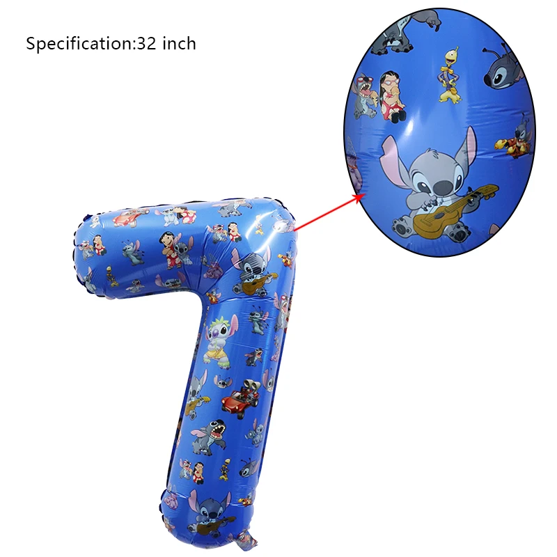 New Stitch Birthday Party Decoration Foil Latex Balloon With Pattern For Kids Event Supplies Disposable Tableware Plate Backdrop