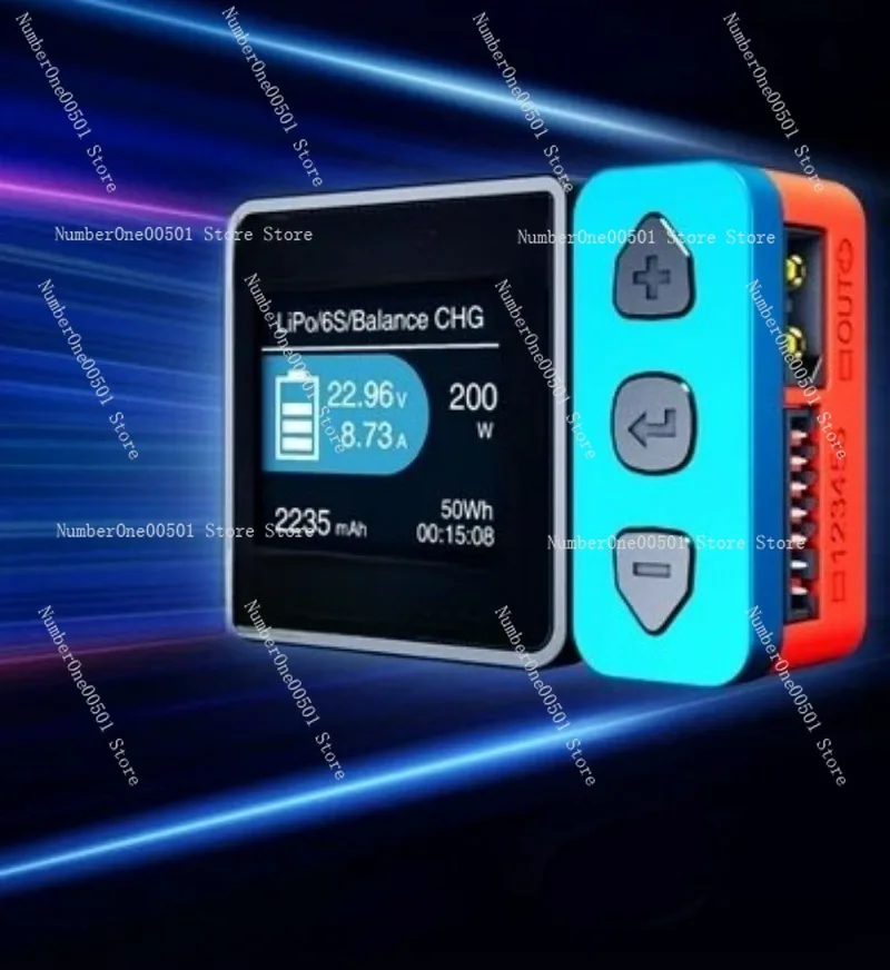 

Smart Balance Charger 200W High Power 10A Fast Charge 1-6S DC10-28V Input with PD80W for RC Battery
