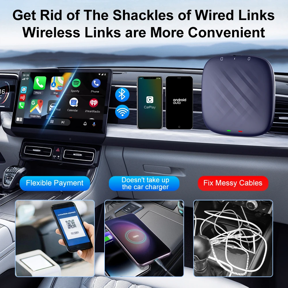 2027 Carlinkit 8G+128GB Carplay Ai Box Wireless Usb Portable Carplay Wireless Adapter Android 13 Now Carplay Ios for youtube