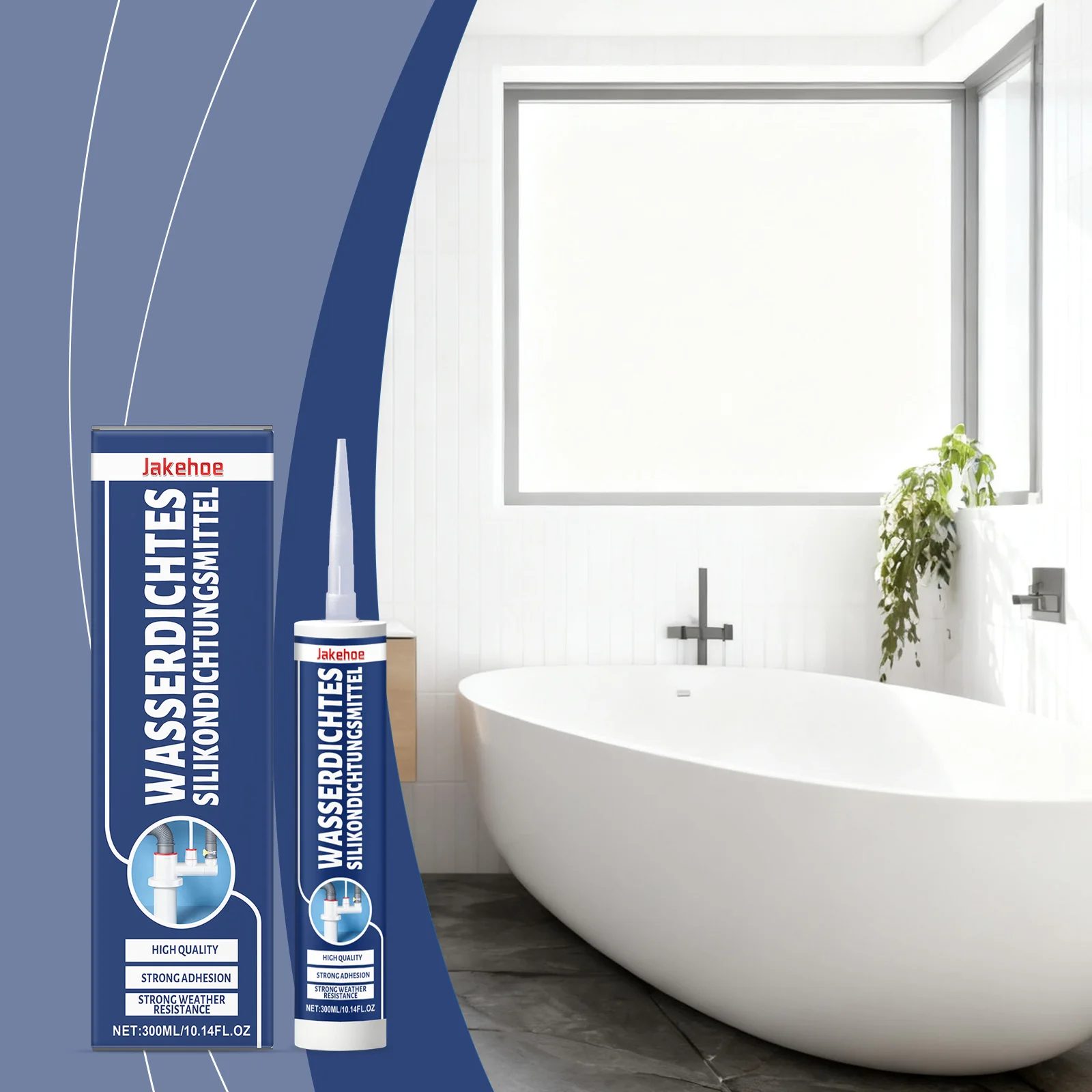 

Professional Waterproof Silicone Sealant - High Strength Adhesive for Wood, Metal, Ceramic, Plastic, Versatile Household Bonding