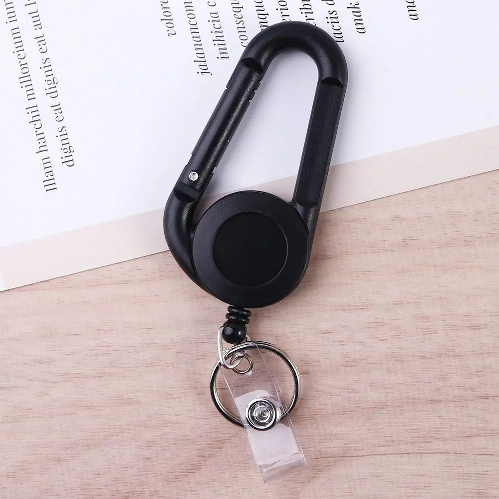 Retractable Heavy Duty Lanyard Clip Office Supplies Pull Badge Holder Clip Key Ring Clips Badge Reel Clip Keychain