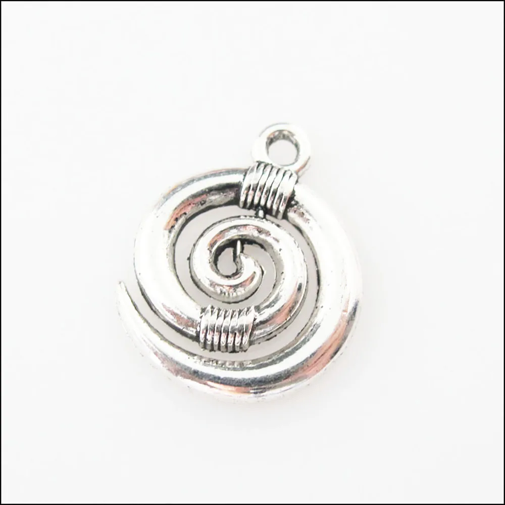 

20 New Charms Tibetan Silver Ox Horn Winding Pendants DIY 15x18.5mm
