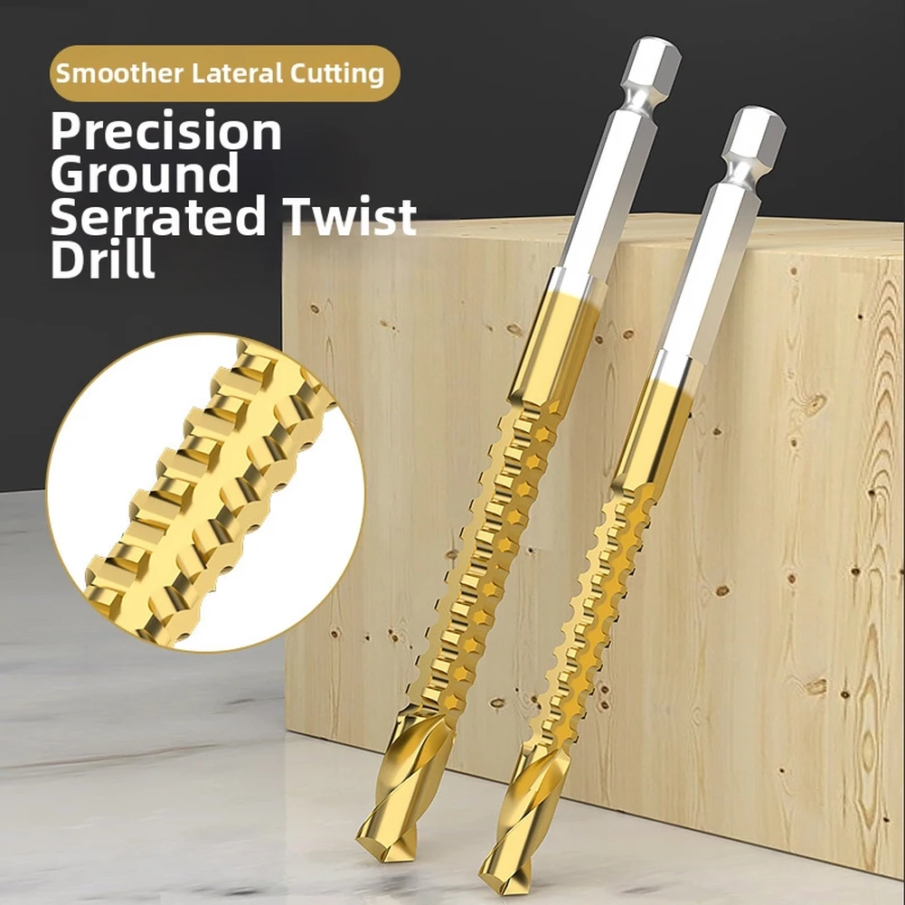 

Versatile Hex Shank Twist Drill Bits Made Of High Speed Steel With Titanium Coating For Wood Driver Electric Drill Wood