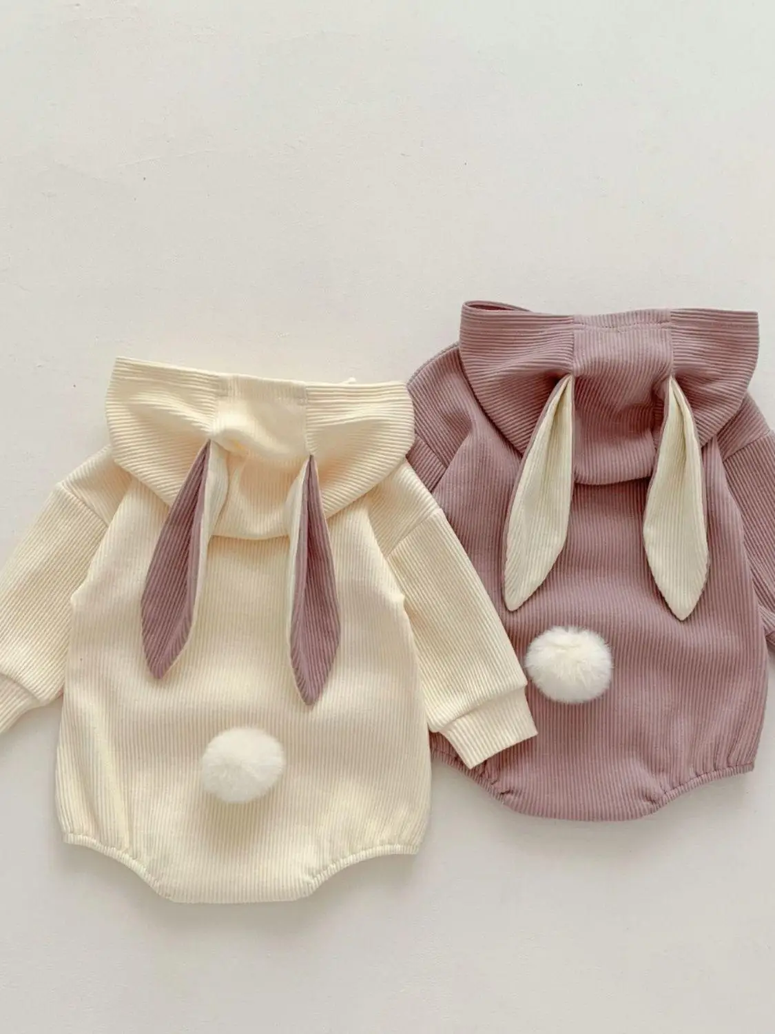 Topi Musim Semi Bulu Kelinci Lucu Trendy Long Sve Baby Rer untuk Bayi Princ Sle Faion Set Pakaian Kerja Wanita