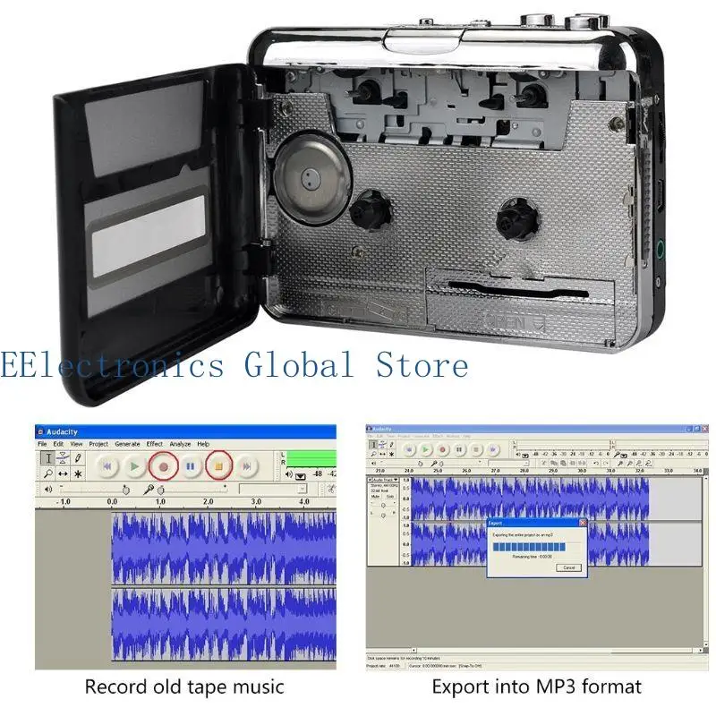 462B Cassette Tape to Digital MP3 Converter for Laptops and Computers