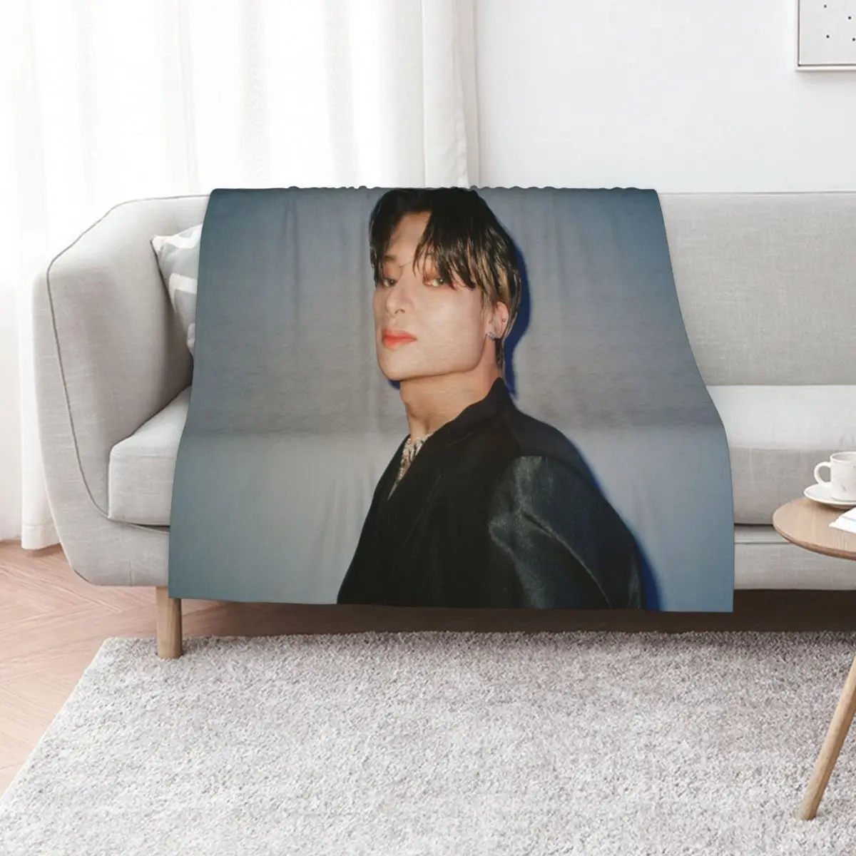 

ATEEZ Wooyoung Throw Blanket For Sofa Thin Thins Plush Bed Blankets