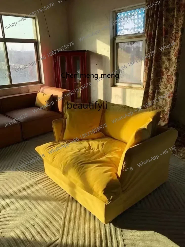 New arrive Nordic Simple Skin-Friendly Cotton and Linen Fabric Straight Row Sofa  Removable and Washable Silent Style Bedroom Ch