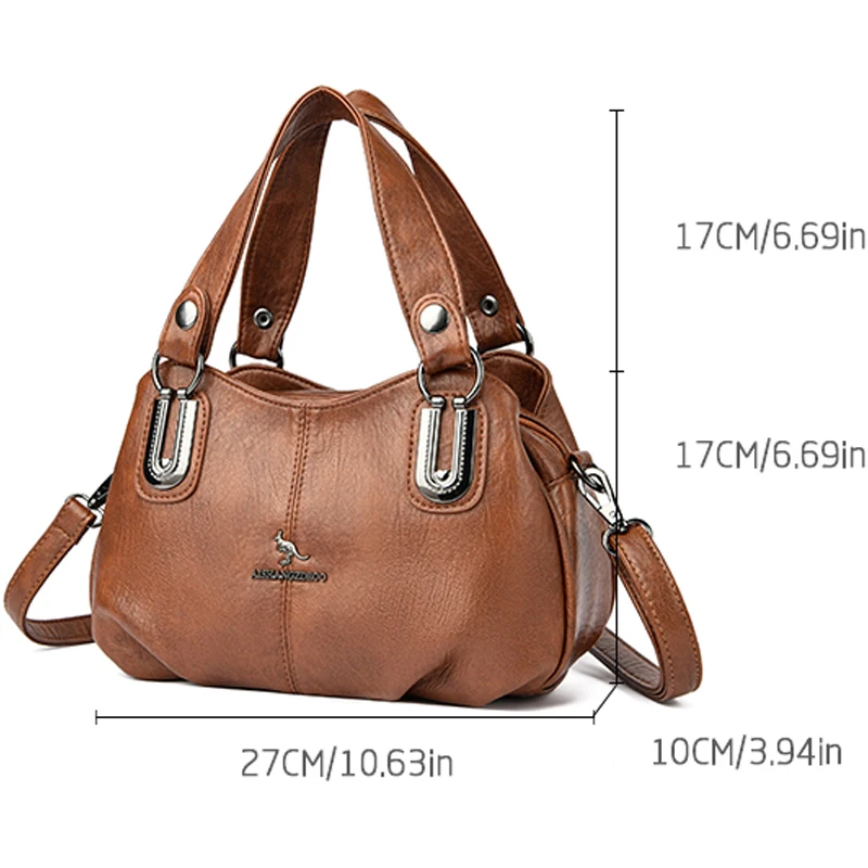 New High Quality Soft Leather Women\'s Tote Bag Trendy Designer Girl Crossbody Bolsas Leisure Fashion Girl\'s Shopping Bags Wallet