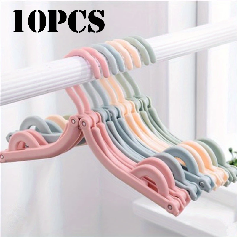 

5/10pcs Portable Travel Hangers Plastic Folding Foldable Hangers Clothes Drying Rack Travel Accessories for Suitcase Hotel
