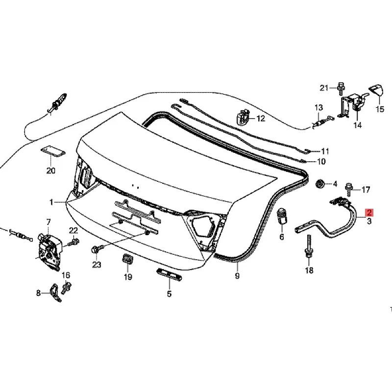 Applicable to 2013 Ho nd aL in gp ai Luggage hinge assembly Tail cover hinge