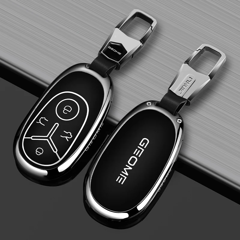 Zinc Alloy Car Key Cover For Geely EX2 Xingyuan Smart Remote Key Case Shell Anti‑Drop Keychain Auto Interior Accessories
