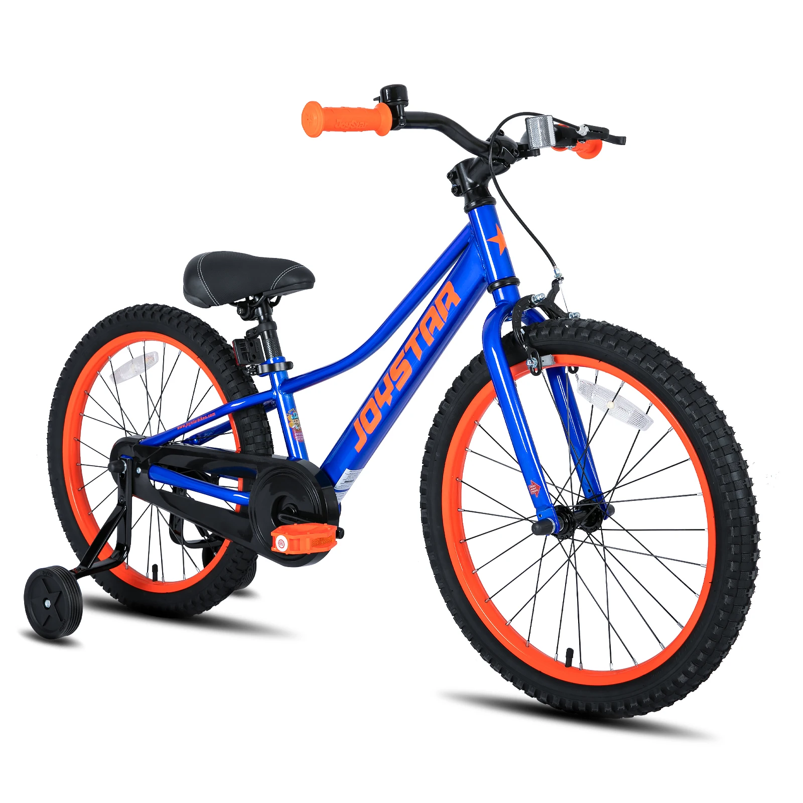 JOYSTAR 20-inch kinderfiets voor jongens en meisjes van 6 tot 10 jaar, 20 inch wielen kindermountainbike met zijwieltjes, handrem, blauw