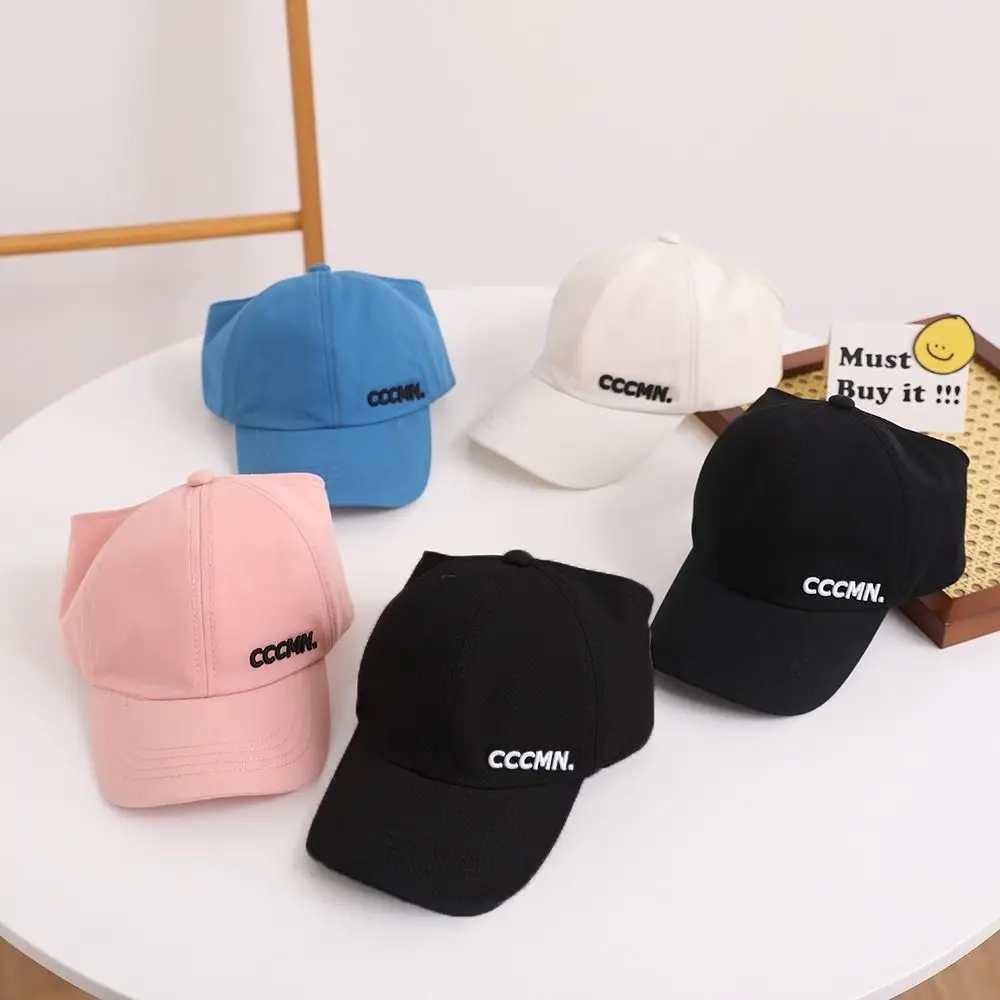 Travel Cotton Children Baseball Cap Sunscreen Breathable Top Air Cap Ponytail Hat Summer