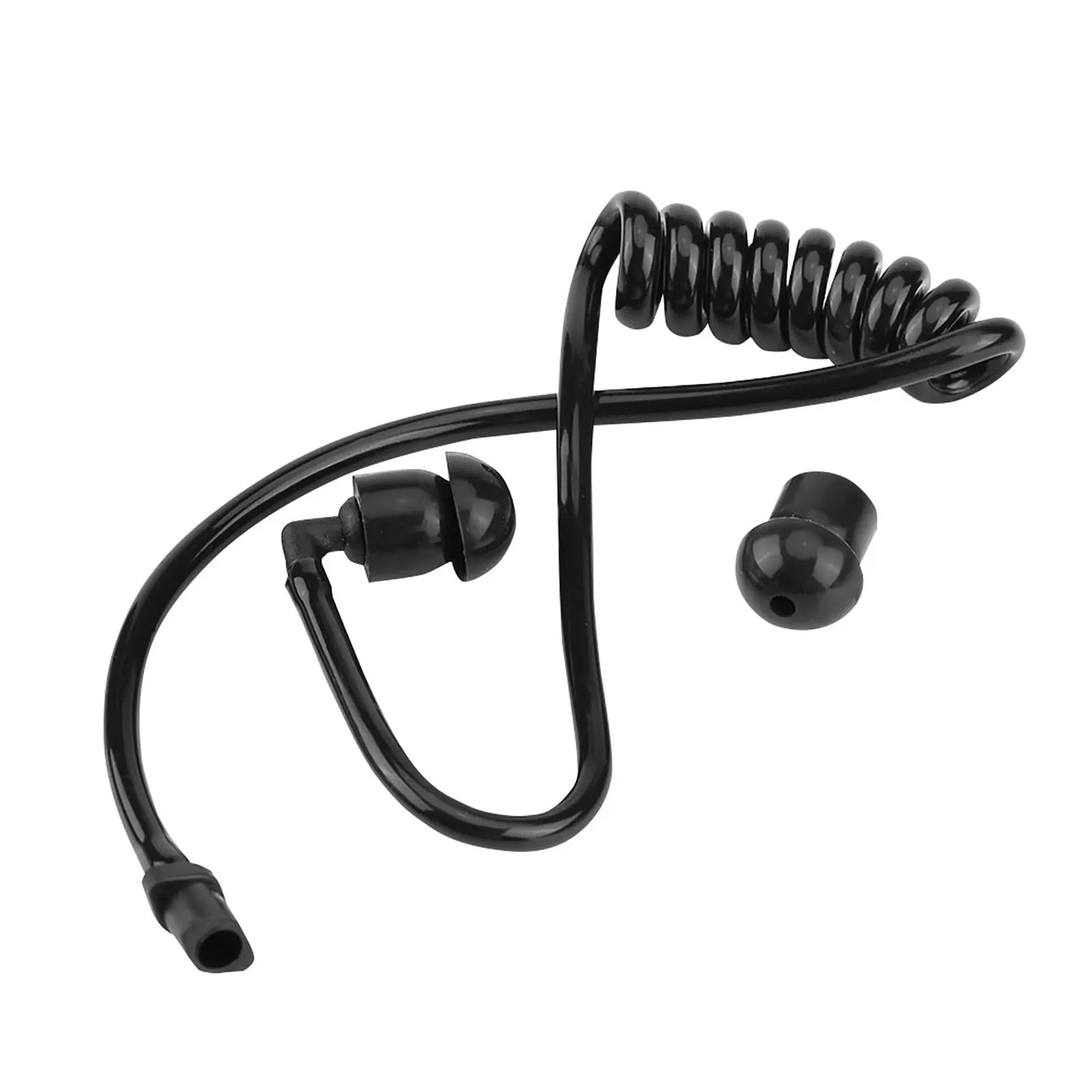 Universal Pack of 5 Clear Coiled Acoustic Tube Replacement Acoustic Tube For Two Way Radio Earpiece Black Walkie Talkie Earpiece