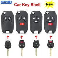 Ecusells 2/3/4B Modified Flip Remote Key Shell Case For Nissan Sylphy Cube Juke Rogue Micra Qashqai Altima Maxima Sentra Versa