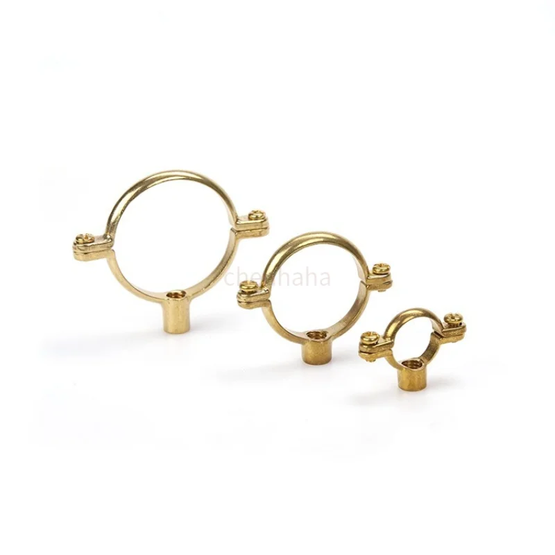 Brass polished pipe water pipe support bracket 4 points/6 points all copper pipe hoop household pipe clamp 15-54mm