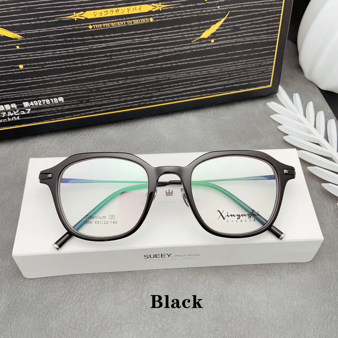 New High-Grade Retro Geometric Glasses Frame High End Titanium Eyewear Myopia Hyperopia Recipe Lenses Oculos Women Men