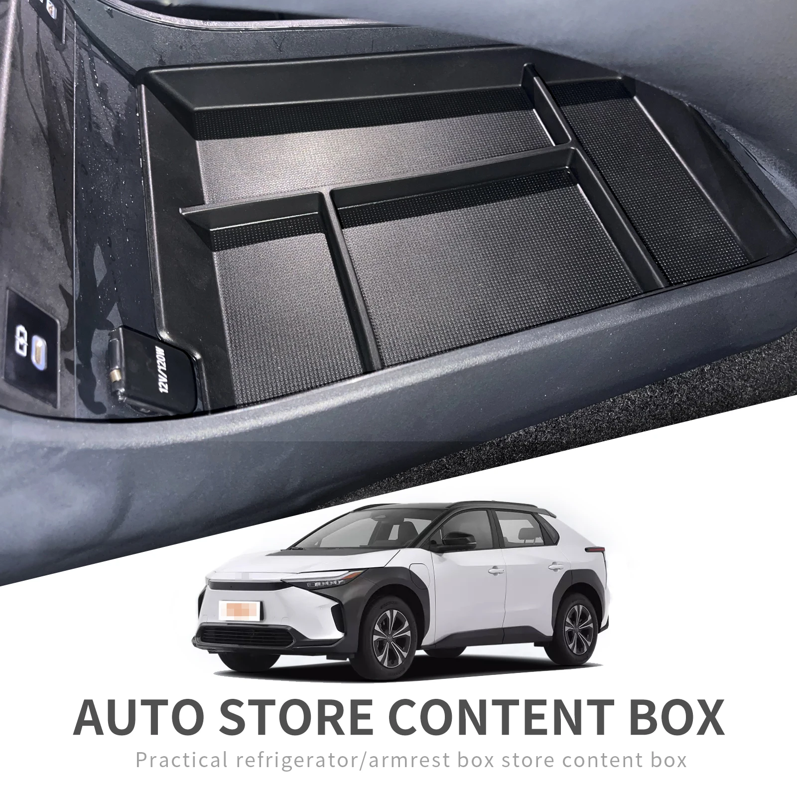 SMABEE Center Console Storage Box for Toyota Bz4x 2022 2023 for Subaru Solterra Accessories Organizers Tray Container Tidying