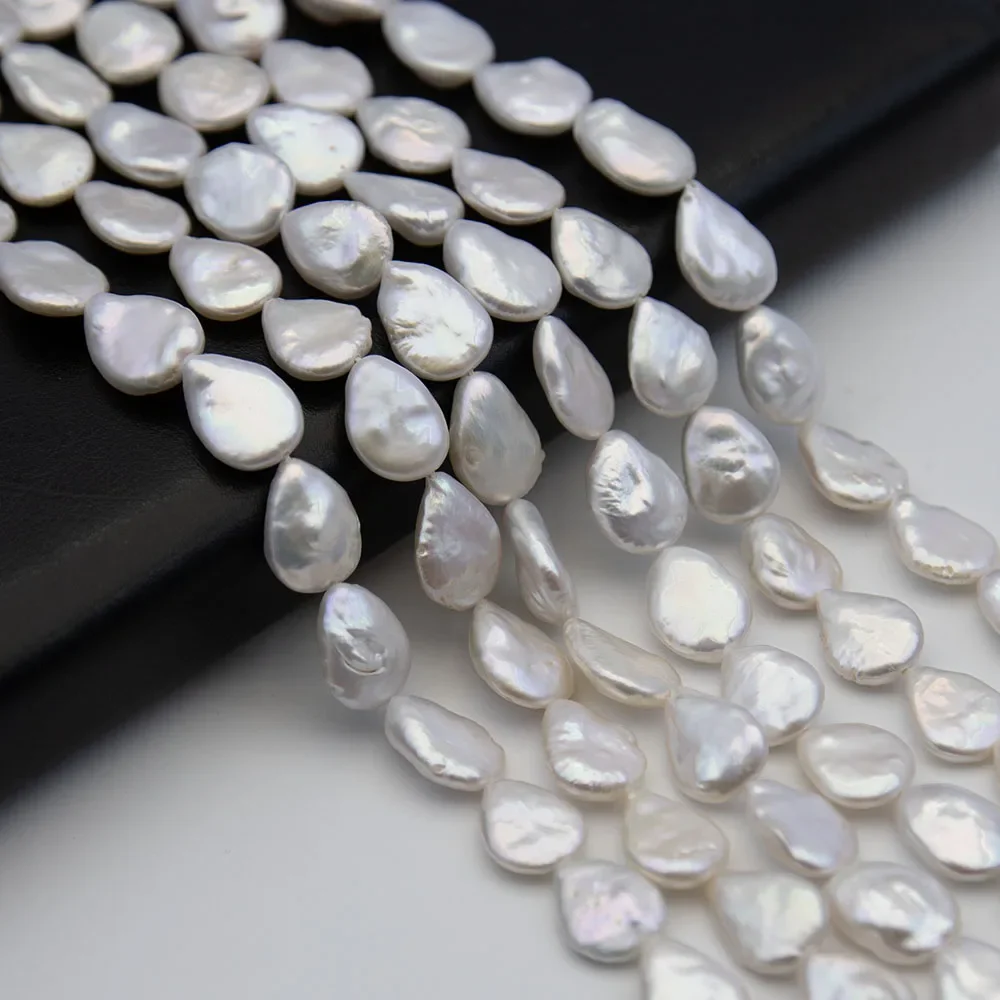 

12x17mm Water Drop Shaped Natural Freshwater Pearl Beads Punch Hole 0.8mm for Jewelry Making DIY Necklace Bracelet Earrings