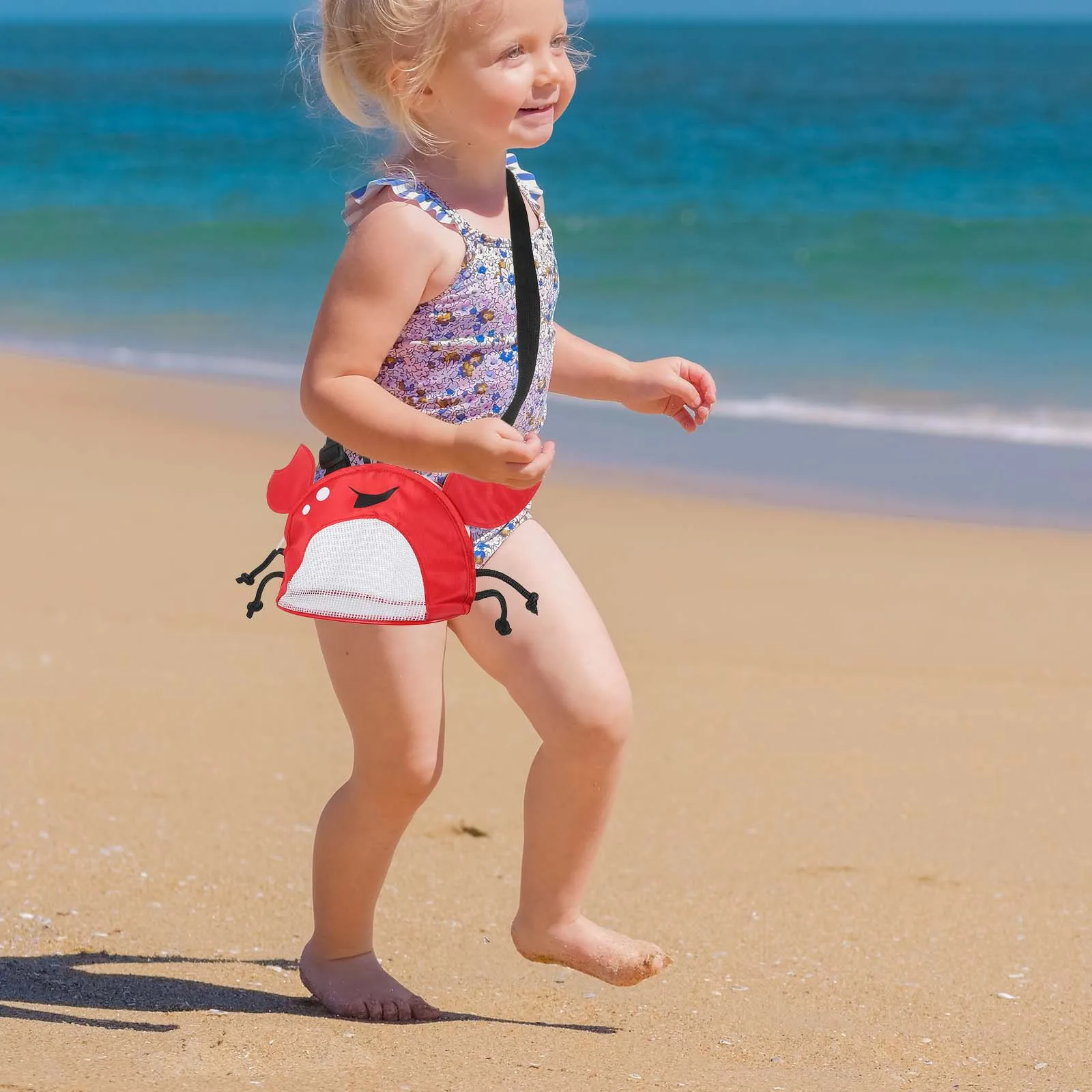 Borsa da spiaggia per granchio Plastica per bambini piccoli Maglia a prova di acqua Giocattolo per bambini Shell Raccolta di tessuti Moda
