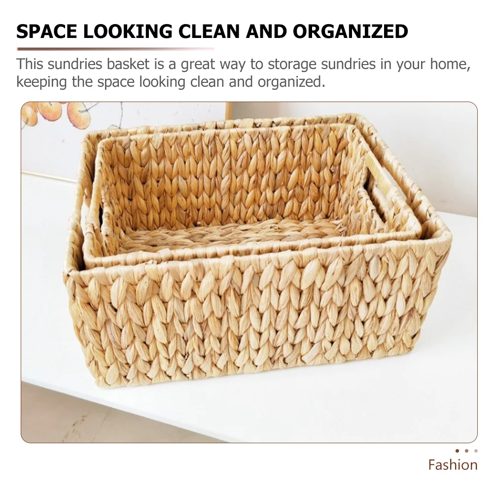 Mir de Rangement en Paille Tissée pour Chambre à Coucher, Conteneur de Table
