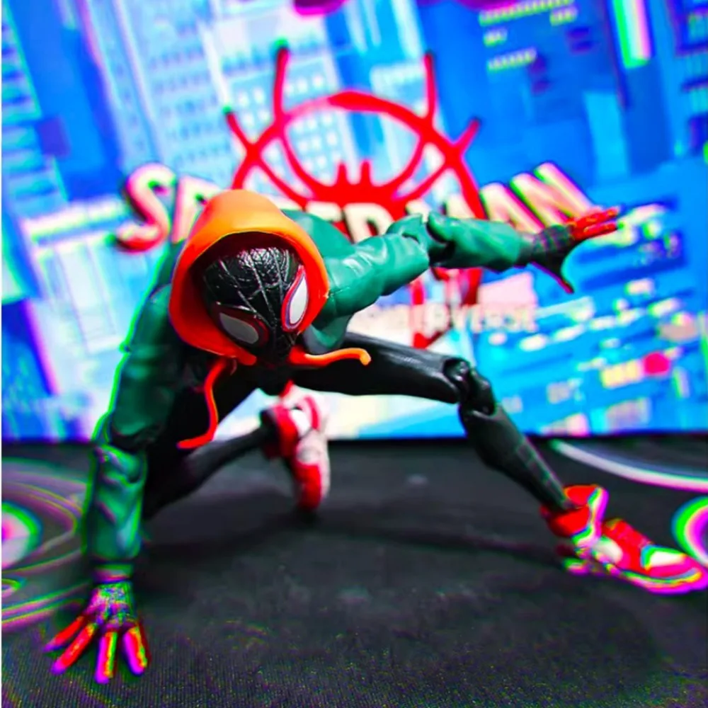 Spider-Man-Travers The Spider-Verse Miles Morales Action Figures, Super Movable Movie Peripheral, Anime Model, Accessoires inclus