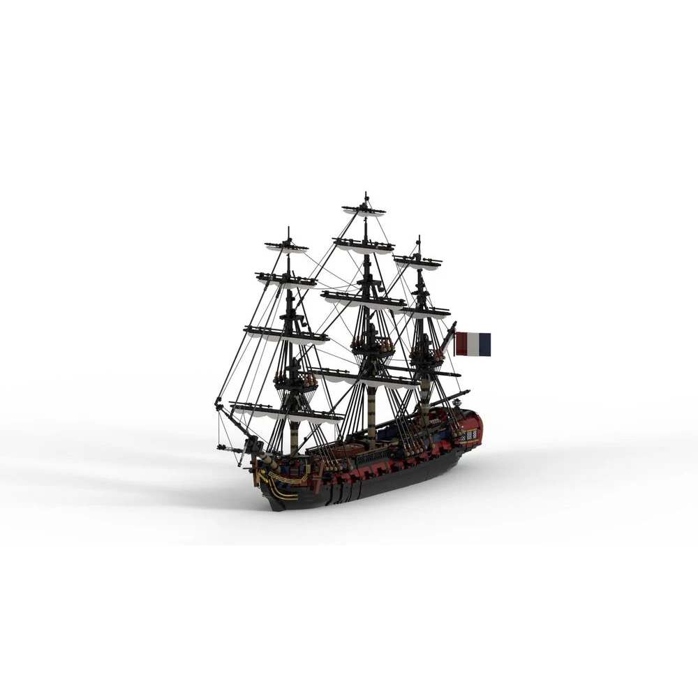 6100pcs+ Nautical Series MOC Medieval Ship French 28-Gun Frigate L'Emeraude Building Blocks Model Toys Bricks Adult Child Gift