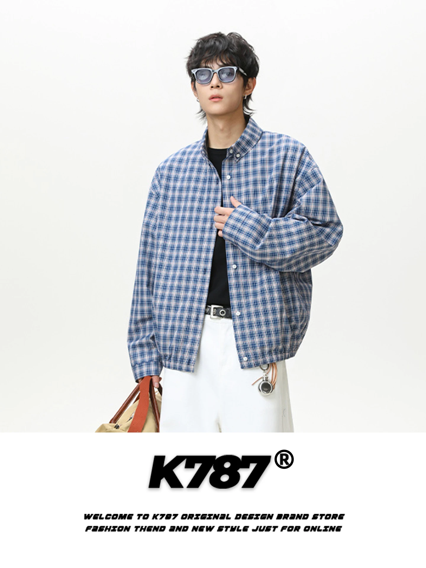 

Куртка K787 в американском стиле, винтажная, повседневная, универсальная, для пар, осенняя, свободного кроя, молодежная, из хлопка