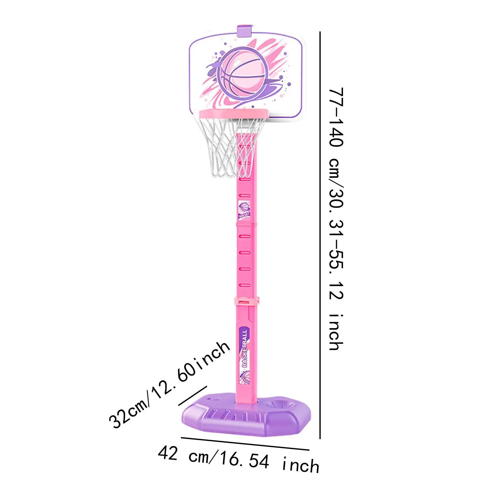 Kids Basketball Hoop with Air Pump Adjustable Height Competition Interaction Game Toys with Balls for Sports Outdoor Playing