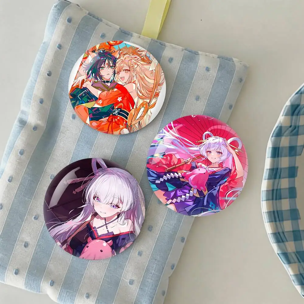 

C-Cosmic P-Princess K-KaguyaS Badge fragmentation laser Game Figure Soft Button Pins Handmade Cartoon Round Brooch Bag