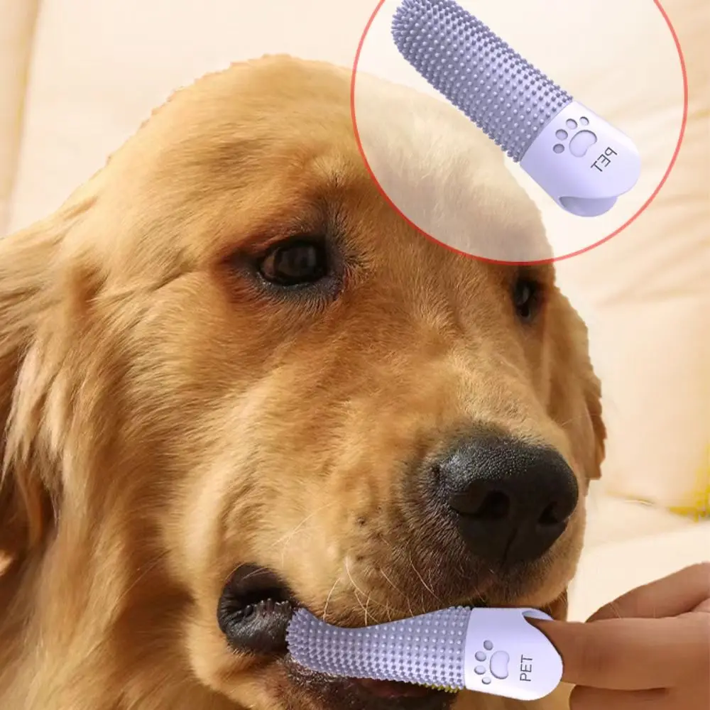 

Silicone Pet Teeth Cleaning Fingertips Nontoxic Super Soft Pet Toothbrushes Durable 360° Cleaning Cats Mouth Cleaner