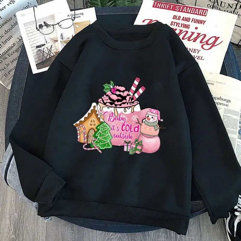 Tis The Season Sweatshirt Festive Christmas Sweater Cheerful Warm Round-neck Long-sleeved Pullover Streetwear Women Sweatshirt