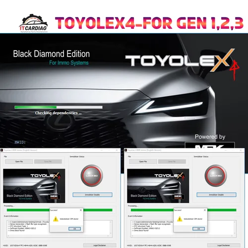 Nuevo software de inmovilizador Toyolex4 Toyolex 4 BDE IMMO OFF para Toyota Lexus y Hino N04 ECU SUPPORTS GENERATION 1/ 2 Y 3 FILOS