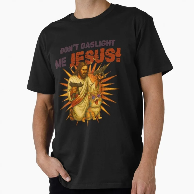 Don't gaslight me Jesus! Sic-Fi Dungeon Crawler Carl Gift T-Shirt for Book lover Cartoon Graphic Tee Y2K clothes All size tops