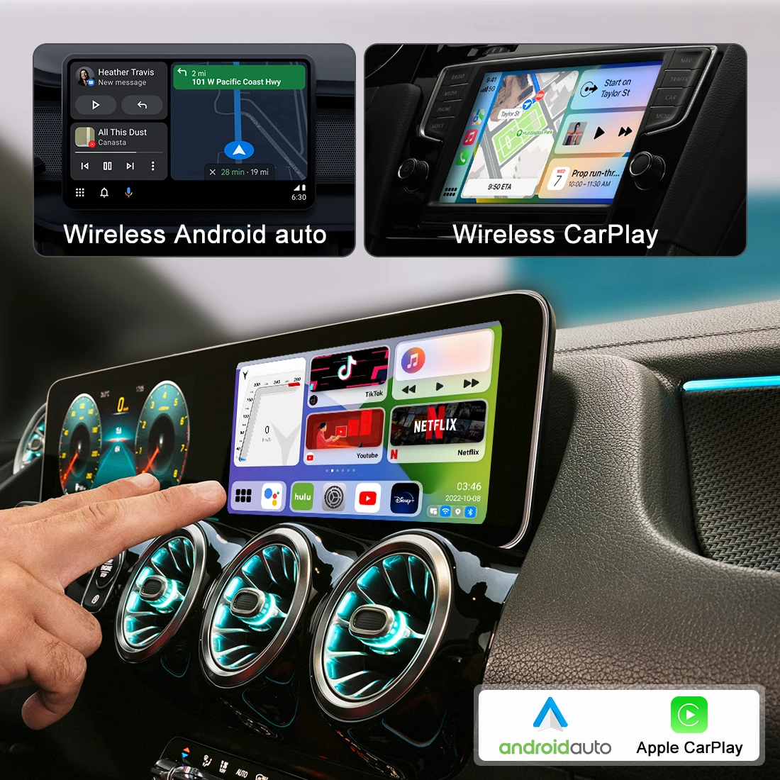 Wireless CarPlay AI Box -Auto & SIM Slot Adapter W/Dual-Band WiFi & Bluetooth 5.0 view 3