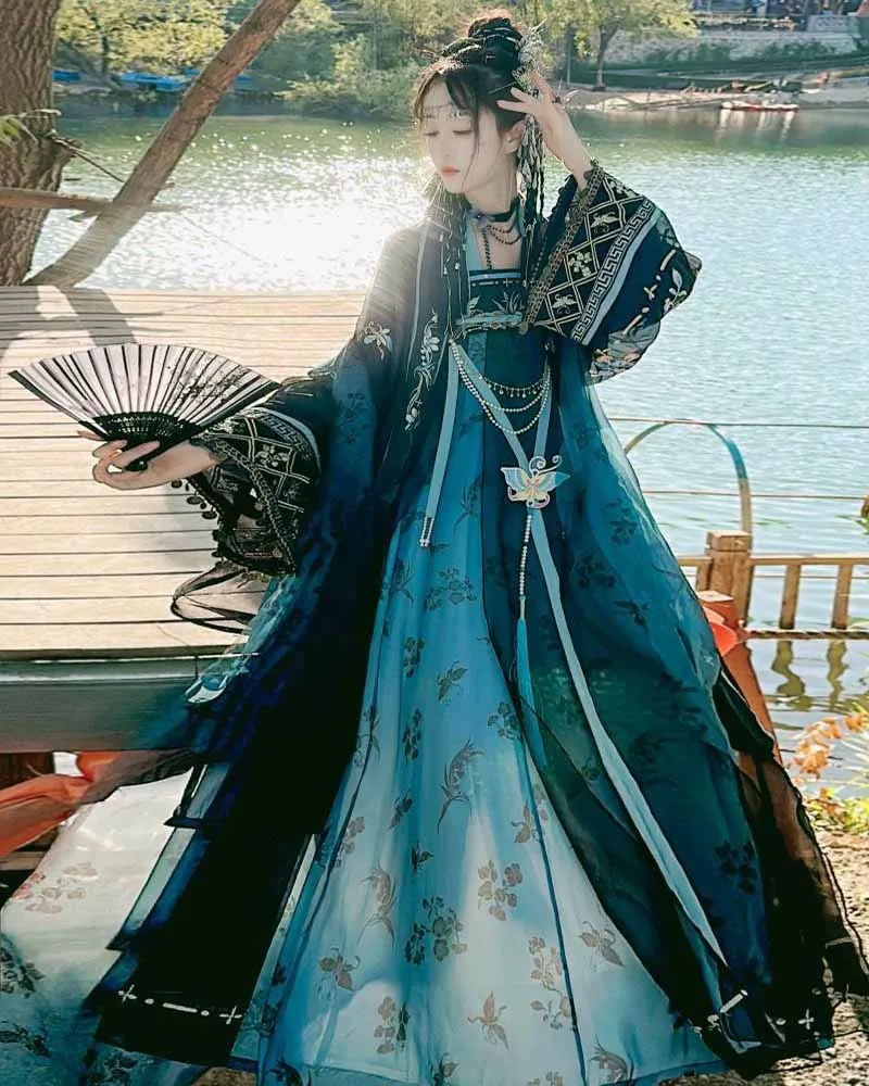 

Women Tang Dynasty Ancient Traditional Embroidery Hanfu Cosplay Costume Purple&Blue Hanfu Dress 2025 Chinese Hanfu Dress