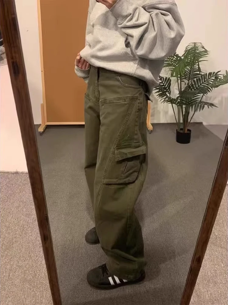 

American Retro Military een Straight Casual Pants Men's Vintage Trendy Workwear High Street Logging Pants Jeans Cotton Poly...
