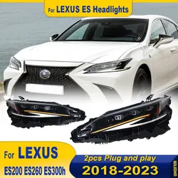 Pair Headlight For LEXUS ES200 ES260 ES300H 2018-2023 Upgrade 4 lens style Car Head Lamp DRL Dynamic Signal Front light Assembly