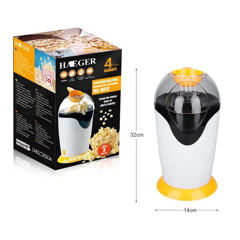 Electric Popcorn Machine Household Mini EU Electric  Automatic Popcorn Maker with A Swirl The Non-stick Liner DIY Corn Popper