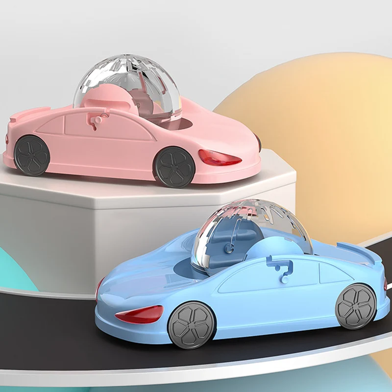 Pink Blue Hamster Ball Running Car Figurines Home Pet Outdoor Table Sports Room Decoration Art Ornament Special Festival Gifts