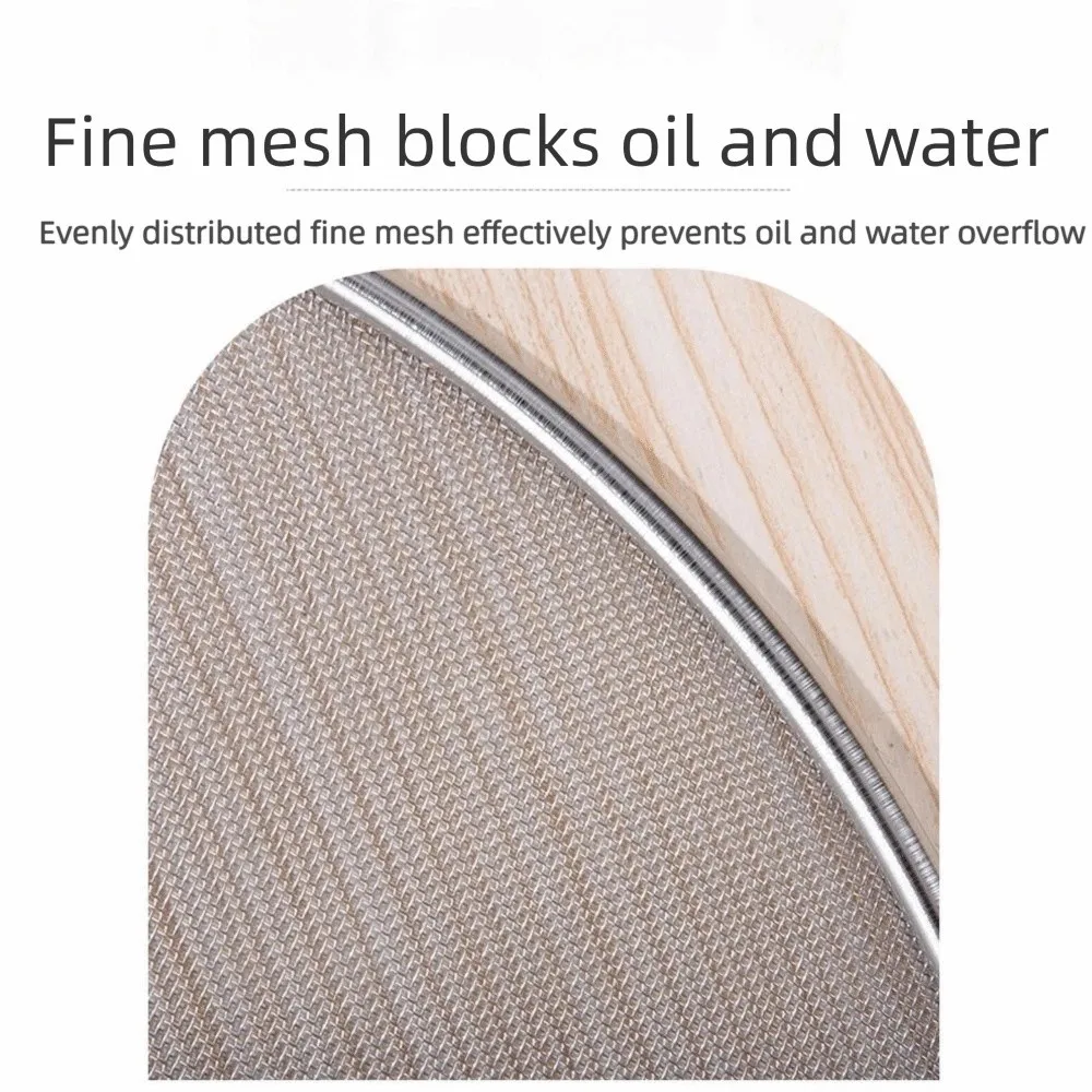 

Oil Splash Protection Splatter Guard Stainless Steel Fine Mesh Grease Guard Comfort Grip Handles Polishing