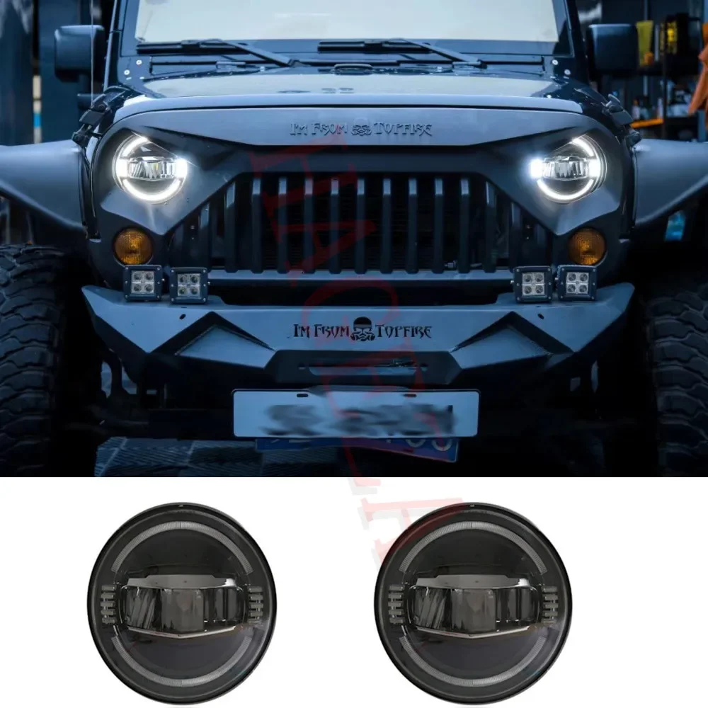 Car Refit LED LH Headlight Light & RH Headlamp Lamps Pair Set  2007-2017 for Jeep Wrangler 2PCS