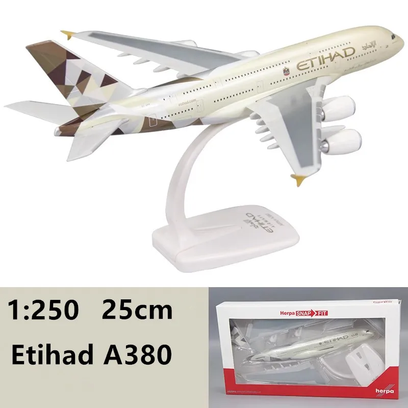 Nuevo 1/250 escala A380 ETIHAD avión de línea aérea plástico ABS montaje avión modelo aviones juguete colección exhibición regalos Fans